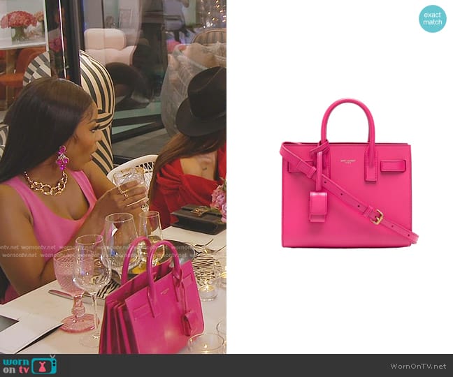 Saint Laurent Nano Sac De Jour in Bubblegum worn by Caroline Brooks (Caroline Brooks) on The Real Housewives of Dubai