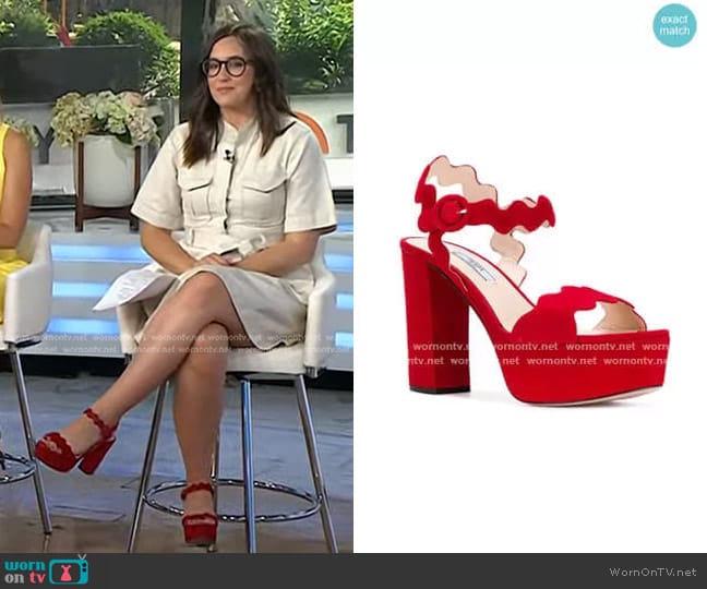 Prada Scalloped Platform Sandals worn by Savannah Sellers on Today