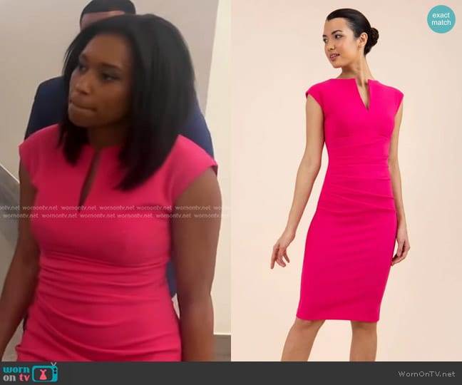 Nora Gardner Shira Dress in Fuchsia Pink worn by Rachel Scott on Good Morning America