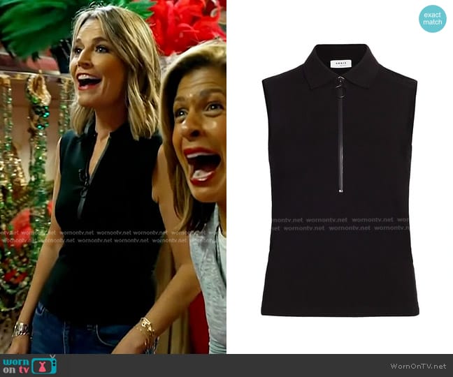 Akris Punto Sleeveless Front Zip Polo Shirt worn by Savannah Guthrie on Today