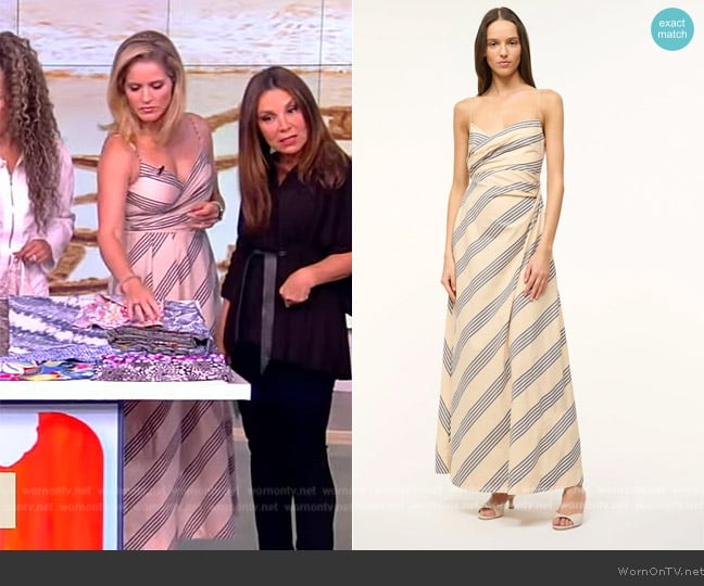 Staud Sarah Embroidered Stretch-Cotton Maxi Dress worn by Sara Haines on The View