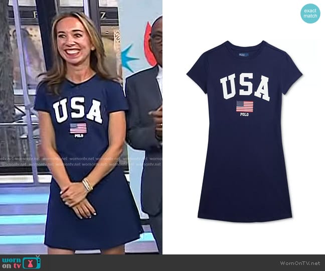 Polo Ralph Lauren Team USA Cotton T-Shirt Dress worn by Shannon Doherty on Today