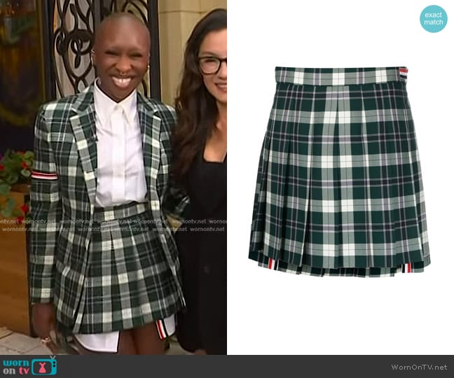 Thom Browne School Uniform Twill Mini Skirt worn by Cynthia Erivo on Today