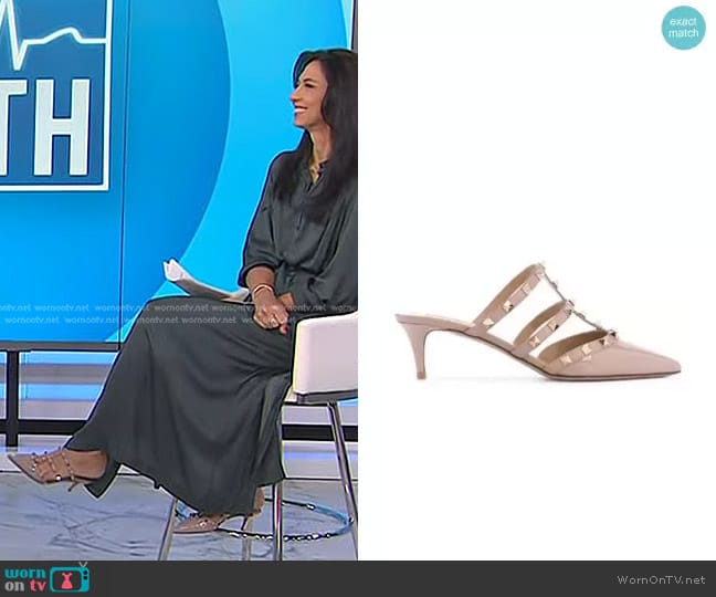 Valentino Garavani Rockstud Mules worn by Dr. Natalie Azar on Today