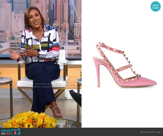 Valentino Rockstud pumps worn by Robin Roberts on Good Morning America