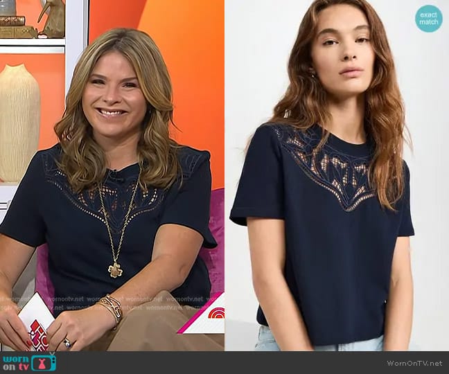 Veronica Beard Monty Tee in Navy worn by Jenna Bush Hager on Today