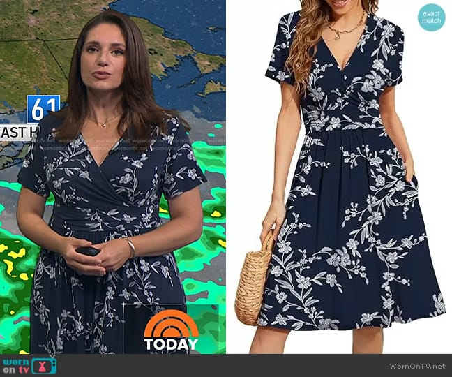 WEACZZY at Amazon Floral Summer Dress with Pockets worn by Maria Larosa on Today