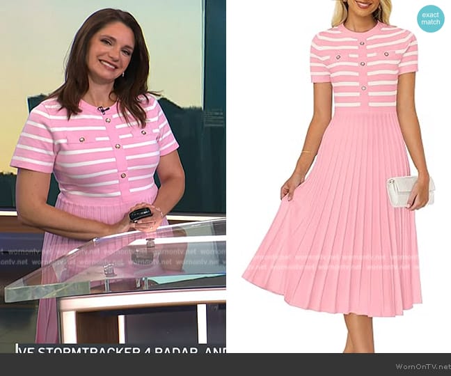 WornOnTV: Maria’s pink stripe dress on Today | Maria Larosa | Clothes ...