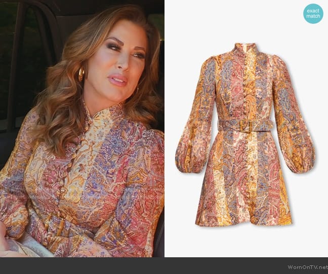 Zimmermann Belted Mini Dress worn by Emily Simpson on The Real Housewives of Orange County