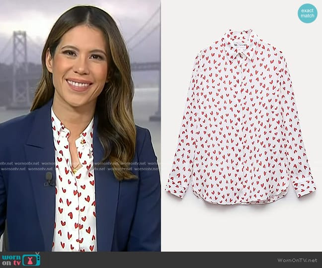 Zara Printed Shirt worn by Deirdre Bosa on NBC News Daily