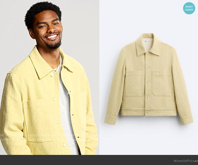 Zara Textured Weave Overshirt worn by JR (Sylvester Powell) on All American Homecoming