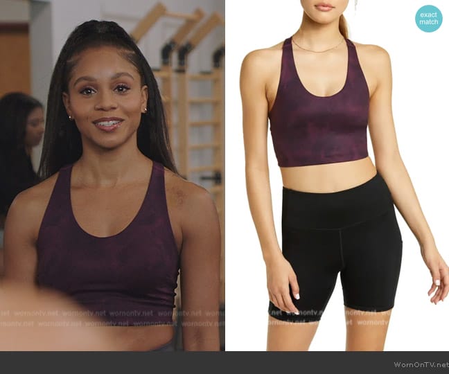 Zella Studio Lite Longline Sports Bra worn by Simone (Geffri Hightower) on All American Homecoming