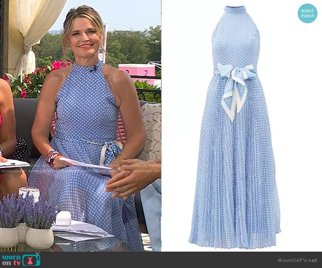 Zimmermann Super 8 Polka-dot Halterneck Maxi Dress worn by Savannah Guthrie on Today