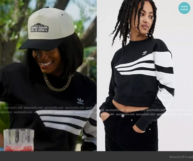 Adidas Originals Linear Sweater worn by Zuri Hall on Access Hollywood