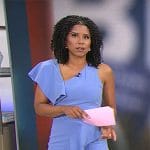 Adriana Diaz’s blue asymmetric dress on CBS Mornings