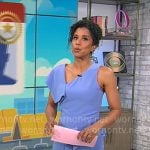 Adriana Diaz’s blue asymmetric dress on CBS Mornings