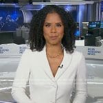 Adriana Diaz’s white blazer dress on CBS Evening News