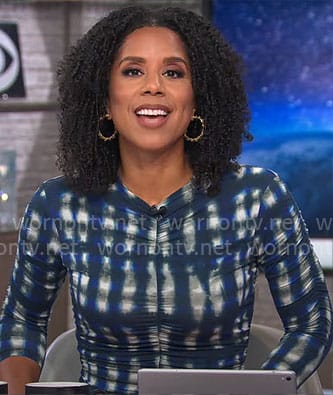 WornOnTV: Adriana Diaz’s ruched tie die midi dress on CBS Mornings ...