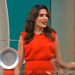 Adriane Kiss’ red sleeveless dress on CBS Mornings