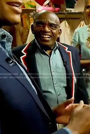 Al Roker’s navy striped trim blazer on Today