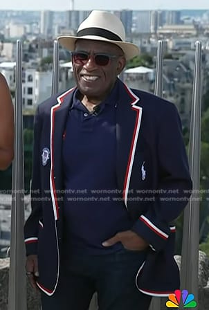 Al Roker’s navy striped trim blazer on Today