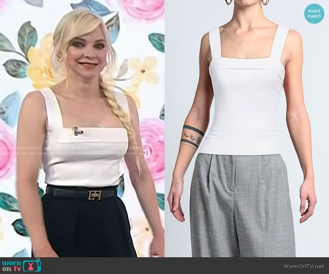 Alaia Square Neck Tank in Ivory worn by Anna Faris on Today