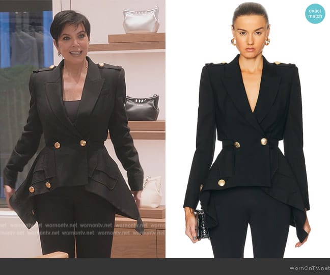 Alexander McQueen Wool Jacket worn by Kris Jenner (Kris Jenner) on The Kardashians