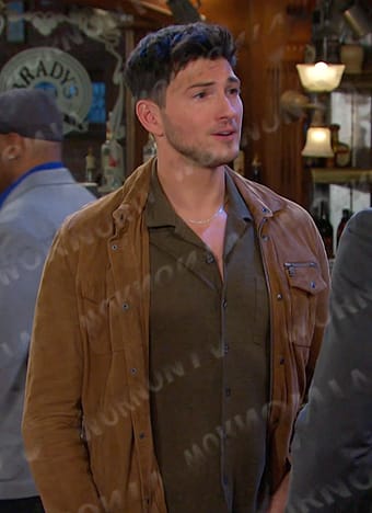 Alex's beige suede jacket on Days of our Lives