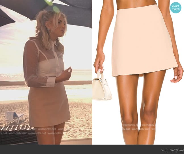 Alice + Olivia Darma High Waisted Crossover Skirt worn by Gina Kirschenheiter on The Real Housewives of Orange County