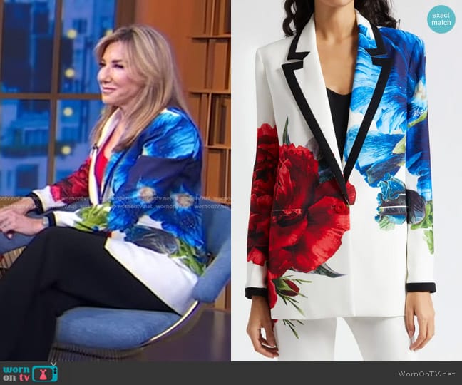 Alice + Olivia Denny Large Format Floral Blazer in Le Parisien worn by Laura Gassner Otting on Good Morning America