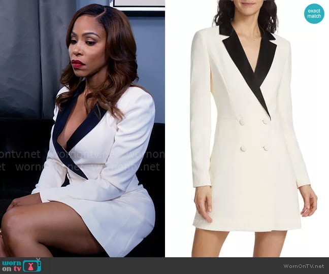 Alice + Olivia Kryie Tuxedo Dress worn by Andrea Barnes (Kj Smith) on Tyler Perrys Sistas