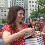 Alison Espach’s red floral dress on Today