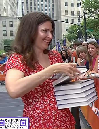 Alison Espach's red floral dress on Today