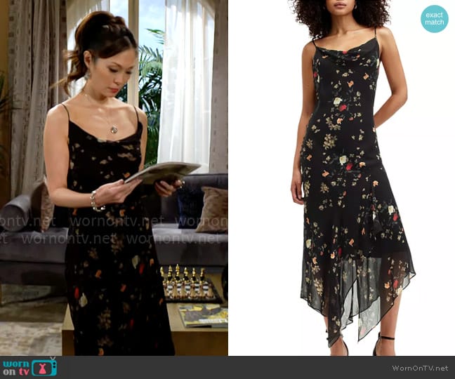 All Saints Charlotte Kora Dress worn by Penelope Poppy Nozawa (Romy Park) on The Bold and the Beautiful