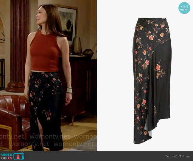 All Saints Luisa Skirt worn by Penelope Poppy Nozawa (Romy Park) on The Bold and the Beautiful