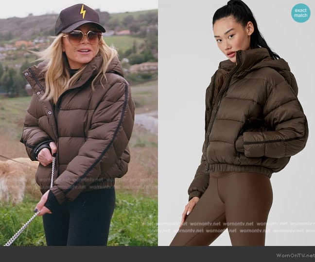 Alo Yoga Aspen Lover Puffer Jacket worn by Tamra Judge on The Real Housewives of Orange County