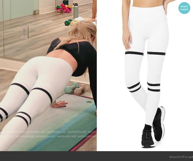 Alo Yoga High Waist Stripe Leggings worn by Tamra Judge on The Real Housewives of Orange County