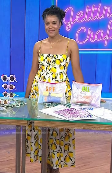 Amber Kemp's lemon print dress on Today