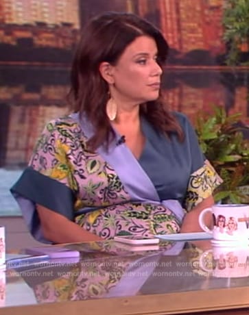 Ana's floral colorblock jumpsuit on The View