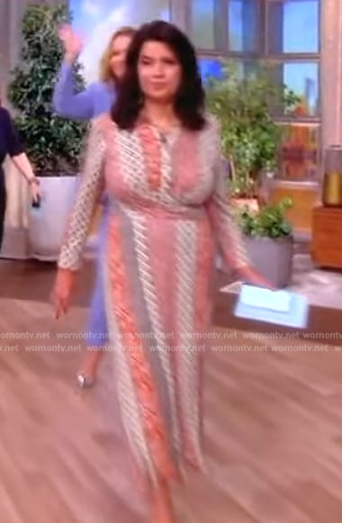 Ana’s patchwork print wrap dress on The View