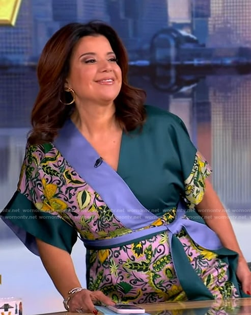 Ana's floral colorblock jumpsuit on The View