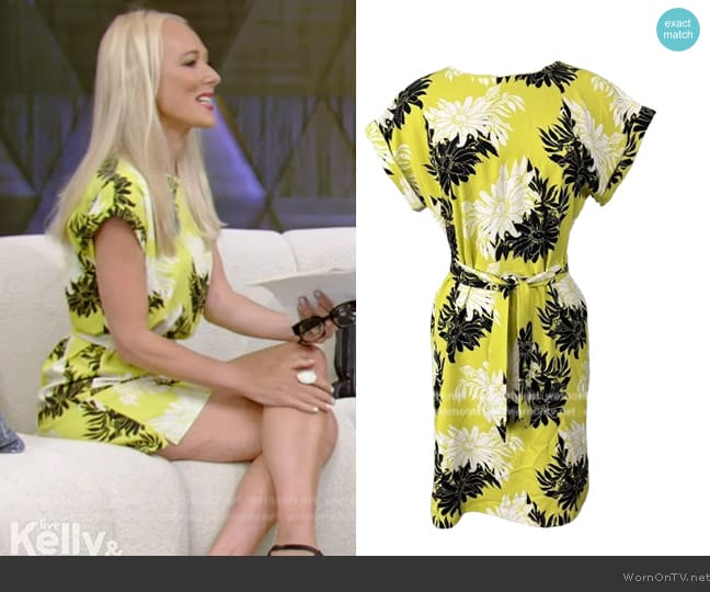 Ann Taylor Floral Printed Belted Dress worn by Dr. Karyn Gordon on Live with Kelly and Mark