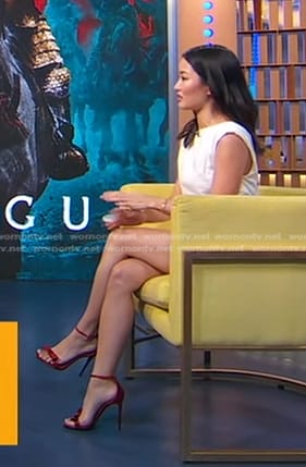 Anna Sawai's red bow heel sandals on Good Morning America