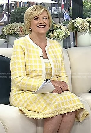 Anne Thompson's yellow check teed jacket and dress on Today