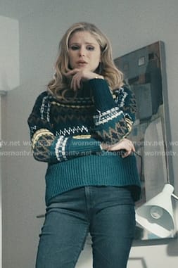 Annie's green fair isle knit sweater on The Boys