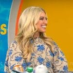 Ashley Bellman’s beige and blue floral dress on CBS Mornings