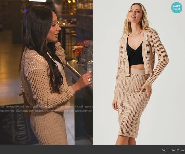 ASTR the Label Hasley Cardigan worn by Melissa Gorga on The Real Housewives of New Jersey