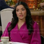 Audra’s pink wrap dress on The Young and the Restless