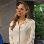 Ava’s ivory contrast stripe blouse on Days of our Lives