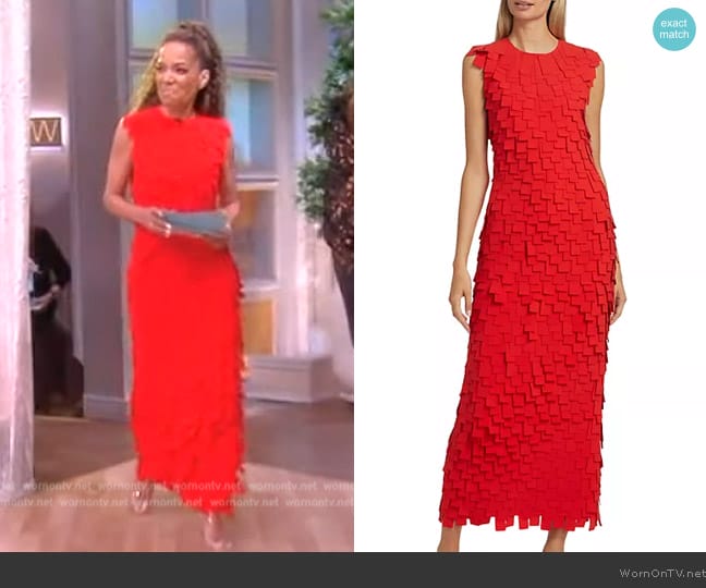 A.W.A.K.E. Mode Rectangle Appliqué Midi-Dress worn by Sunny Hostin on The View